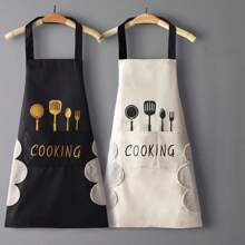 New Waterproof And Oil-Resistant Apron For Men And Women, Kitchen Cooking Home Use Anti-Stain