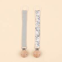 2 piezas Clip personalizado para chupete de bebé con estampado de lunares lindos, patrones personalizados para niños y niñas, clip universal para chupete de bebé, - Multicolor - Ver 20