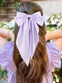 4个丝滑缎面蝴蝶结发夹，超大蝴蝶结发饰，适合女性日常佩戴，适用于各种场合，爪夹，学习用品