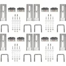 Juego de 8 soportes giratorios galvanizados de 8 pulgadas Extreme Max 3006.7018 con herrajes para largueros de 2" x 3" de remolque