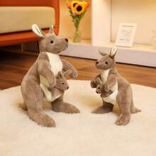 Creative Simulation Kawaii Realistic Easter Egg Bunny, Mother And Child Kangaroo Stuffed Toy Fun Simulation Animal Stuffed Doll Toys Can Be Placed In The Egg Bunny Soft Stuffed Stuffed Doll Decoration For Children's Room, Cute Stuffed Doll Bunny Suitable For Birthday Party Decoration, Christmas, Halloween, Thanksgiving Throw Pillows