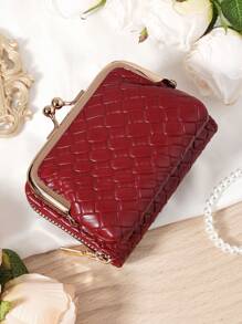 Burgundy Bag Charry Red Bag Wine Red Bag,Elegant Women's Compact Wallet With Multi-Functional Card Storage, Zippered Card Compartment, Detachable Coin Pocket With Snap Closure, And ID Window - Stylish Bifold Design For Credit Cards, Bank Cards, And Cash, Perfect Gift For Girlfriend, Mom, Teacher, Or Loved Ones, Suitable For Travel, Work, And Everyday Use, Fashionable And Practical For School, Office, And Outdoor Adventures - Burgundy - View 8