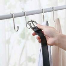 2/1pc Stainless Steel Over-The-Door Drawer Cabinet Hooks - Double S-Shaped Holder For Towels, Clothes, And Sundries - Free Punching - Organize Space Effortlessly