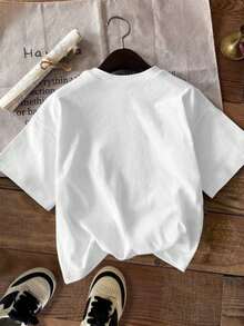 Women's Casual Short Sleeve Round Neck T-Shirt - White - View 2