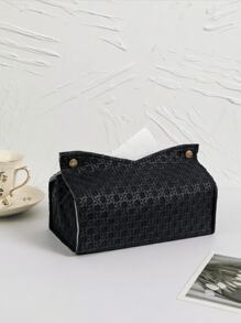 1 件纯色编织图案压花面巾架套装，厚复合面料桌面立式纸巾架，适用于办公室、餐厅、酒吧、客厅或卧室 - 彩色 - 查看 10