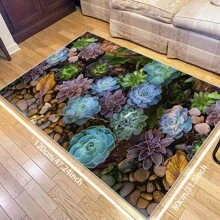 1 pieza de Alfombra de área de textura premium, tapete de piso - Impermeable, antideslizante, fácil de limpiar, lavable a máquina, suave y cómodo, adecuado para felpudo, cocina, sala de estar, dormitorio, pasillo, baño, lavandería - Alfombra fácil de limpiar, decoración del hogar [Tela de terciopelo suave de 800g/m², 5 mm de grosor] - Multicolor - Ver 16