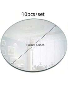5/10 件亚克力镜面餐桌中心装饰，圆形装饰展示托盘，适用于婚礼、餐桌和咖啡桌，非电动、无羽毛，多功能，适合所有季节派对装饰和礼物