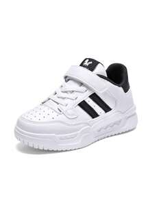 Kids Unisex White Casual Sneakers, Children's Canvas Shoes, Student Athletic Outdoor Running Shoes, Non-Slip , Suitable For All Seasons