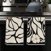 2 piezas Paños de cocina con estampado floral, paños de limpieza de microfibra altamente absorbentes, diseño moderno, paños de té, regalos para inauguración de la casa, cumpleaños, Día de la Madre, decoración de cocina, artículos esenciales para el hogar