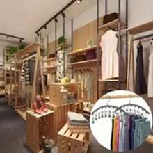 3 件不锈钢衣架，每件带 10 个夹子，抛光多功能衣柜收纳架，用于存放裤子、袜子、紧身裤和短裤 - 彩色 - 查看 9