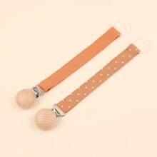 2 piezas Clip personalizado para chupete de bebé con estampado de lunares lindos, patrones personalizados para niños y niñas, clip universal para chupete de bebé, - Multicolor - Ver 8