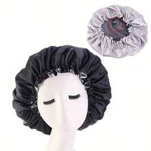 1pc Double Layer Soft Adjustable Shower Cap, Reusable Hair Care Head Wrap For Women Home Bathroom Decor Summer Back To School