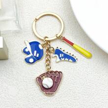 1 件锌合金珐琅运动系列棒球护具钥匙扣，生日情人节礼物结婚礼物母亲节礼物，汽车或手提包的完美配饰 - ER872-1 - 查看 5