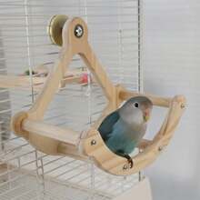 Parrot Pirate Ship Swing Toy Perch Playground Cage Decor Bird Supplies Suitable For Small-Medium Parrots Like Cockatoos, Conures, Greys