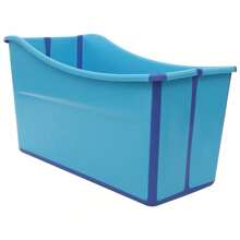 Rainaut Large Foldable Bathtub For Collapsible Bathtub Portable Bath Tub Lightweight For Adult, Capacity: About 150L/39.63ga, 97*47cm/38.19*18.5in, Bathroom Decor Summer Back To School - Blue - View 5