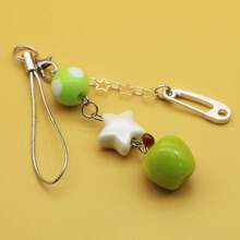 可爱青苹果陶瓷星星手机吊饰吊饰 - 粉色 - 查看 2