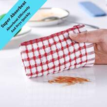 5 pièces Set de serviettes de cuisine et de chiffons de vaisselle de couleurs aléatoires, 16x25 pouces 16x11 pouces, serviettes de vaisselle, chiffons de nettoyage absorbants, linges de cuisine, outils de nettoyage réutilisables, torchons en coton pour la cuisine, la cuisson et la vaisselle