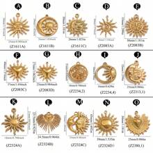 5pcs Stainless Steel Fashionable Hundred Sun Moon Heart Pendant DIY Necklace Earrings Jewelry Accessories Making Daily Wear Gifts