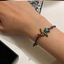 1 Piece EKG Rainbow Bracelet, Full Of Heartbeats, Delicate And Cool For Daily Wear! - Bracelet - View 1