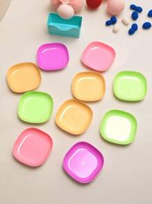 1 Set (10 piezas de color aleatorio) Cuencos de plástico de color caramelo como regalo para amantes de gatos/perros y mamás de gatos/perros. Cuencos de comida para amantes de gatos/perros y mamás de gatos/perros, pequeños artículos para alimentación de mascotas.