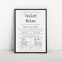 1 Pieza Impresión de Reglas de Inodoro, Impresión Digital de Baño, Arte de Pared de Decoración de Baño, Arte de Pared de Inodoro, Impresión en Casa, Impresión de Baño, Sin Marco - transparente - Ver 7