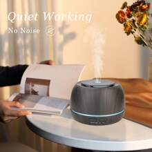 1 300ml USB Portable Mini Aromatic Ultrasonic Essential Oil Diffuser With Humidification Function. The Wood Grain Aromatherapy Machine Has Automatic Shut-Off Function Without Water, Timing Function, And 7-Color Ambient Light. It Comes With A Remote Control And Is Suitable For Homes, Rooms, And Offices.