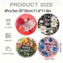 1 Señal de madera con diseño de corazón "Feliz Día de la Madre", patrón floral rojo, decoración rústica de pared para el hogar y el jardín, ideal para el Día de la Madre, cumpleaños y aniversarios, sin necesidad de electricidad