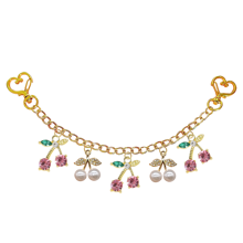 1pc Luxury Rhinestone Cherry Purse Charm Bag Chain Charm Faux Pearl & Rhinestone Cherry Bag Purse Charm Chain Cherry Bag Decoration Accessories Faux Pearl Cherry Decorative Bag Chain Charms Purse Extender Replacement Extension Chain Decorative Bag Strap Chain Straps Charms For Handbag Tote Crossbody Shoulder Bag - Multicolor - View 4