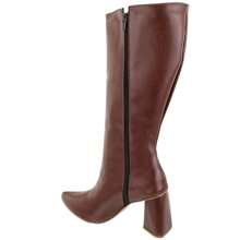 Women's Long Boot With Triangle Heel, Timeless Model - Óxido marrón - Ver 5