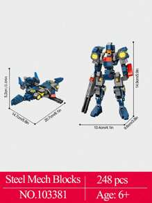 8 Styles Creative Steel Mech Robots Building Blocks Kid's Birthday Gifts Cool Transformation Weapon Warrior Model Bricks - Multicolor - View 9