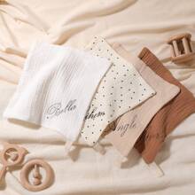 1件定制刺绣名字婴儿口水巾，男女宝宝装饰礼品，定制婴儿围兜，舒适透气，适合宝宝，派对氛围浓厚，柔软可调节，防污防漏，男女宝宝个性化礼物 - 彩色 - 查看 3