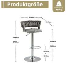 COOLMORE Ensemble de 2 tabourets de bar pivotants à 360 degrés, chaises réglables en hauteur avec repose-pieds pour cuisine, salle à manger, îlot, bar, cave à vin, bureau, salon, argent, style moderne, style haut de gamme