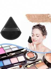 10pcs Triangle Makeup Powder Puff, Makeup Sponge, Fan Shaped Powder Puff, Fingertip Air Cushion Powder Puff