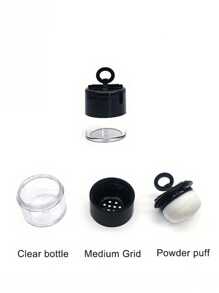 1pc 3-In-1 Portable Makeup Powder Case With Puff, Mini Storage Box Loose Powder Container Home Organizer Box Sealed Waterproof Travel Box With Lid, Reusable Empty Loose Powder Case Makeup Containers, Compact Travel Setting, Blush & Contour Box For Women - Multicolor - View 8