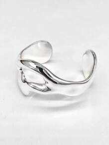 1pc Women's Fashion Personalized European-American Style Open Design Bracelet - Silver - View 4