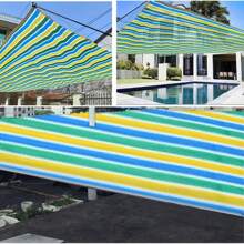 1 Stück Farbiges gestreiftes atmungsaktives Sonnenschutz-Netz - Plastik Outdoor-Beschattungsgewebe für Terrasse, Picknick, Carport, Garten, Balkon und Korridor Kühlendes Sonnensegel - Verschiedenfarbig - Übersicht 10