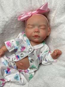 11英寸 Sam Baby 重生娃娃全硅胶新生女婴 3D 逼真细节迷你手掌娃娃儿童生日礼物 - Reborn Doll - 查看 6