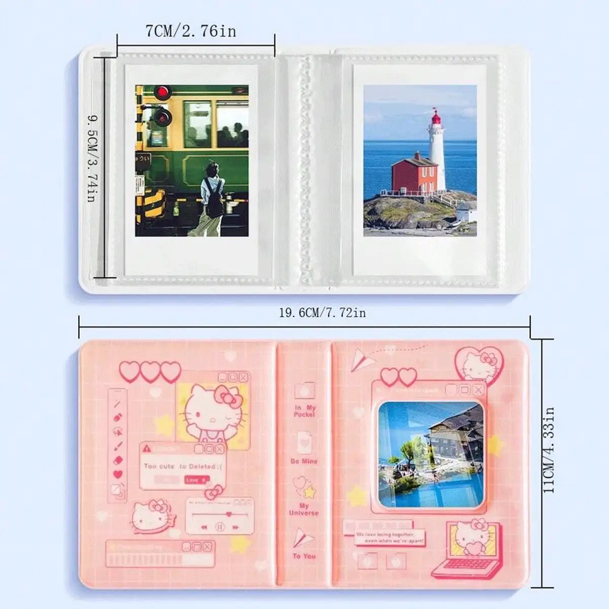 Sanrio 40 Sheets/Book (With Pendant) Sanrio Ins Cute Pompompurin & Kuromi 1-Grid Photo Album, High Quality Idol Photo Collection Book, 3 Inch For,Back To School,School Supplies