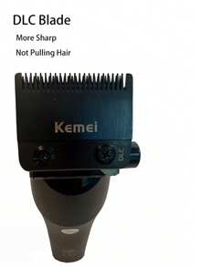 Kemei Recortadora de pelo profesional de alta velocidad KM-1858 a 9000RPM para corte de pelo de hombres, con cuchilla de DLC, uso en salón, máquina de corte de pelo potente, velocidades ajustables, recortadora eléctrica de gran capacidad de 4600mAh para uso doméstico y familiar - Negro - Ver 10