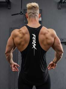 Men's Bodybuilding Tank Top Skull In The Vein - 黑色 - 查看 2