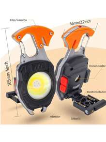 lampara llavero LED RECHARGEABLE - luz roja blanca - Ver 2