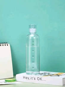 1PC 500ml Clear Plastic Water Bottle, Time Marked Non-Slip Lid And Lid, Portable Water Bottle, Reusable Water Bottle, Suitable For Drinks, Juices, Sodas, As A Gift For Travel, Sports, Student Mountain Biking, Gym, Outdoor