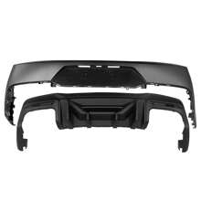 Rear Bumper Conversion W/ Diffuser Lip For 2024-2025 Fords' Mustang 7th Gen S650, PP OE Style Unpainted Rear Bumper Cover Rock Style Matte Black Rear Diffuser 5PC Best Car Styling Accessories For New Year - 霧面黑色後擴散器和未塗漆桿蓋 - 查看 2