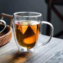 1 Cái Tên Tùy Chỉnh, Tùy Chỉnh Cá Nhân, Cốc Thủy Tinh Chịu Nhiệt Hai Lớp Chịu Nhiệt Có Nắp Quai Cầm, Cốc Nước Cách Nhiệt, Cốc, Cốc Nước Ép Sữa Cà Phê - trong suốt - Xem 10