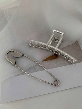 1pc Simple Asymmetric Pin Metal Hair Clips Ladies Fashion Back Of Head Plate Hair Grab Clip Party Carnival Large Hair Claw Hair Accessories Beauty Claw Clips Fall Winter For Vacation Outfits Woman