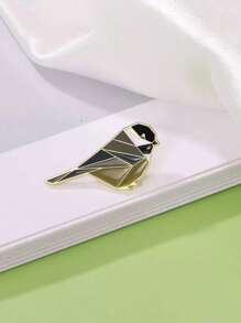 1 pieza de Broche de aleación de zinc con diseño creativo de pájaro y animal en patchwork de prisma