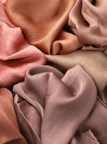 1pc Women's Solid Color Faux Pearl Satin Scarf, Comfortable Silk-Like Long Wrap Shawl, Versatile Bandana Headscarf, Casual Headwrap, Real Silk-Feel For Jalabiyas For Dress - 2203MTG001 - View 12