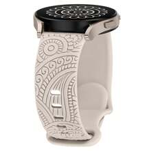 Flower Engraved Bands Compatible With Samsung Galaxy Watch 7/ FE/ 6/5/ 4/ Active 2 40mm 44mm/ 5 Pro 45mm/ Watch 6/4 Classic 43mm 47mm 42mm 46mm,20mm Cute Flower Soft Silicone Sport Strap Replacement Watch Bands For Women - Watch4/5/6/7-20mm - View 8