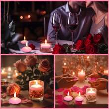 10/20 pièces Bougies flottantes de centre de table pour mariage, bougies à thé flottantes activées par l'eau, petites bougies flottantes non parfumées de décoration ronde pour centre de table, vases cylindriques, décorations de fête de mariage