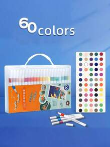 12/24/48/60 色丙烯酸颜料套装，带记号笔，水性油画颜料，适用于岩石、玻璃、复活节彩蛋、木材、织物和大多数表面上的 DIY 绘画，无味且可清洗